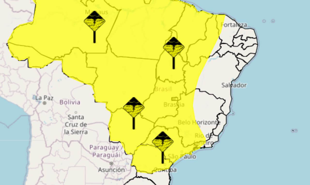 Alerta Amarelo Para Temporais Raios Ventania E Granizo Em Grande Parte Do Brasil Clima Ao Vivo